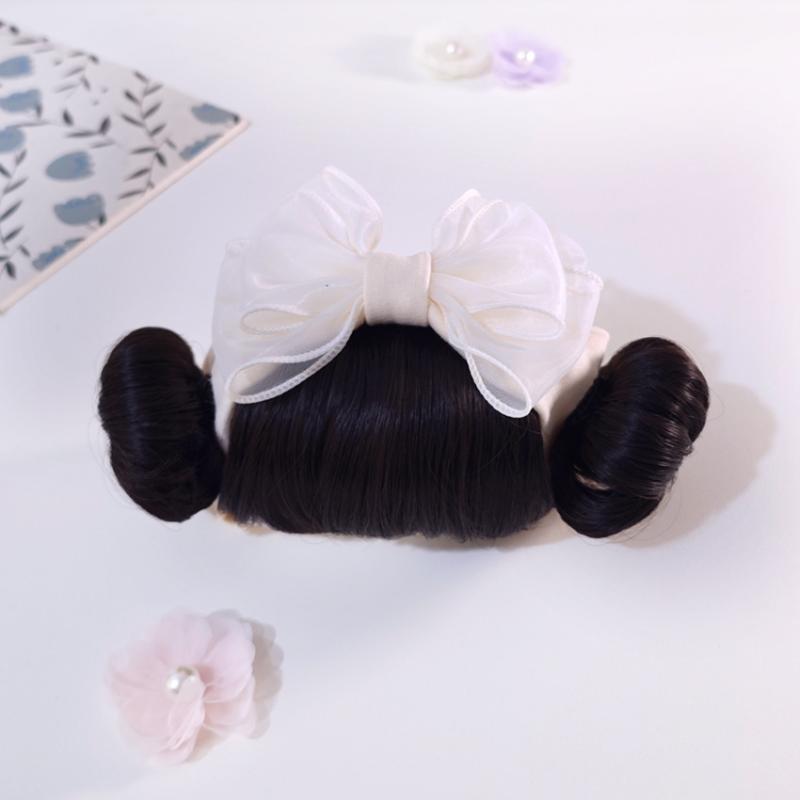 1Pcs Cute Bow Baby Girl Wig Hat Hairpiece Christmas Newborn Children Kids Girls Cosplay Headbands Year Hair Accessories