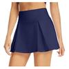 Women's Solid Color Bodybuilding Yoga Pleats Motion Short Skirt Pants