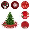 Tree Christmas Skirt Red Plaid Santa Elk Carpet Mat Cover Home Decoration Xmas