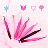 Free Custom Logo High Quality Private Label Fiber Tip Lash Extension Tweezers Volume Lash Extension Fiber Tip Eyelash Tweezers