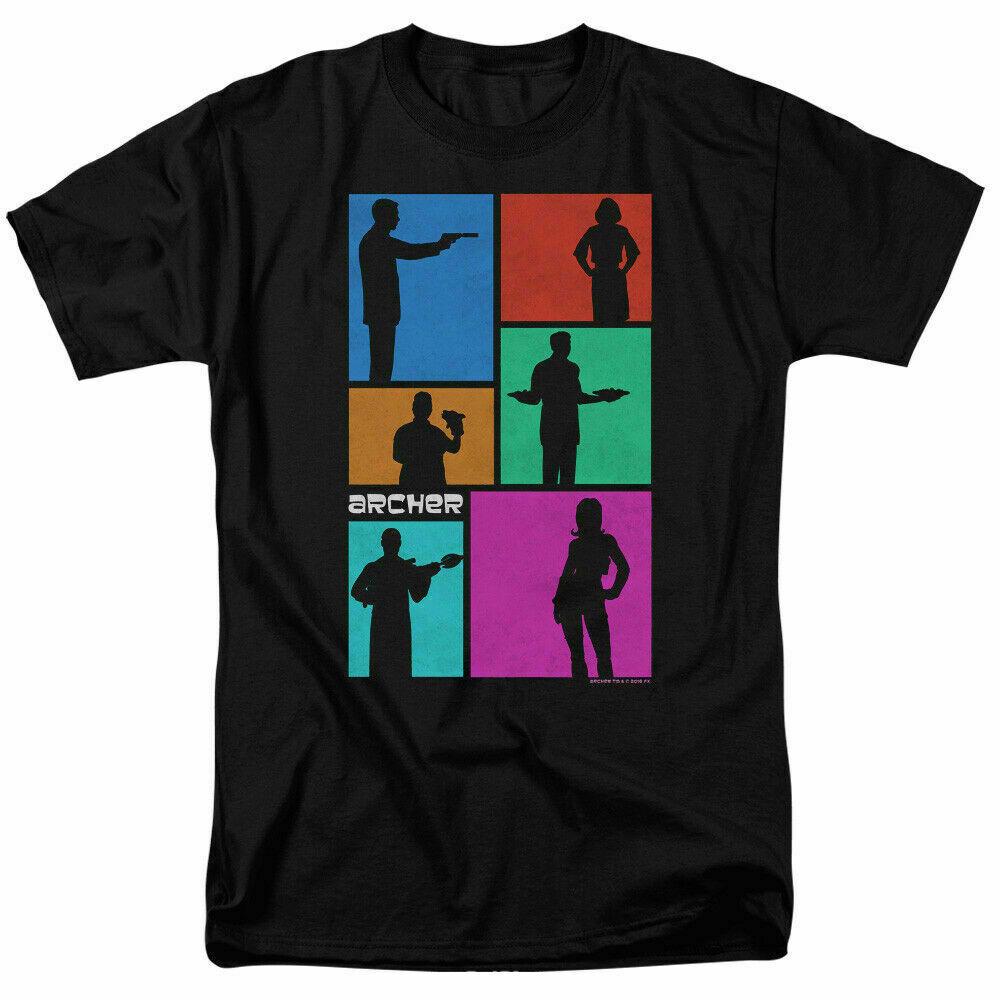 26 Archer Silhouettes T Shirt Mens Licensed Cartoon Merchandise Lana Sterling Black Unisex T-Shirt L