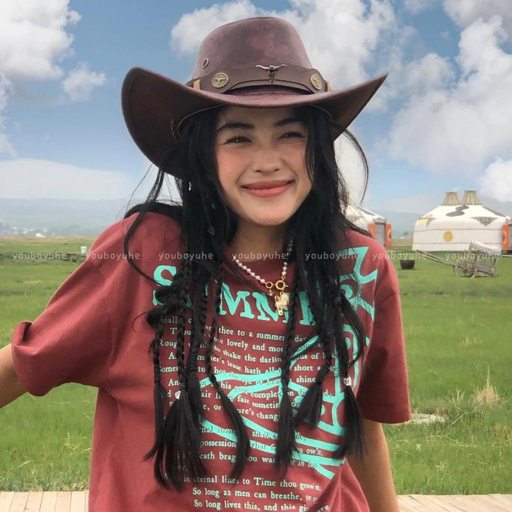 Women's Bohemian Ethnic Style Western Cowboy Sun Hat for Travel