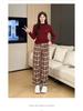 Plaid Elastic Waist Casual Petite Pants - Plus Size, Versatile Spring/Summer Style