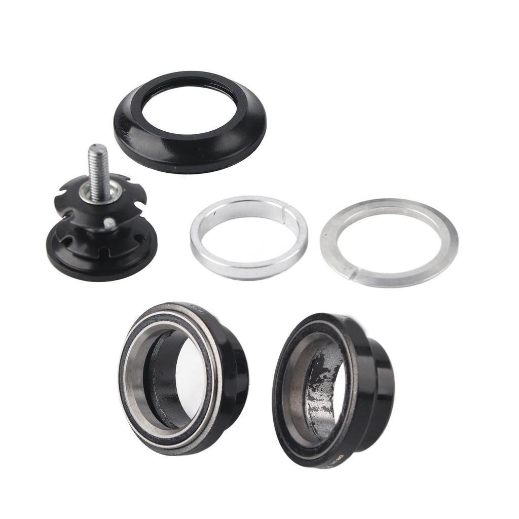 Risk Aluminum Alloy 34mm Bicycle Bike Headset for 28.6mm Straight Steerer Fork Bearing(Black)