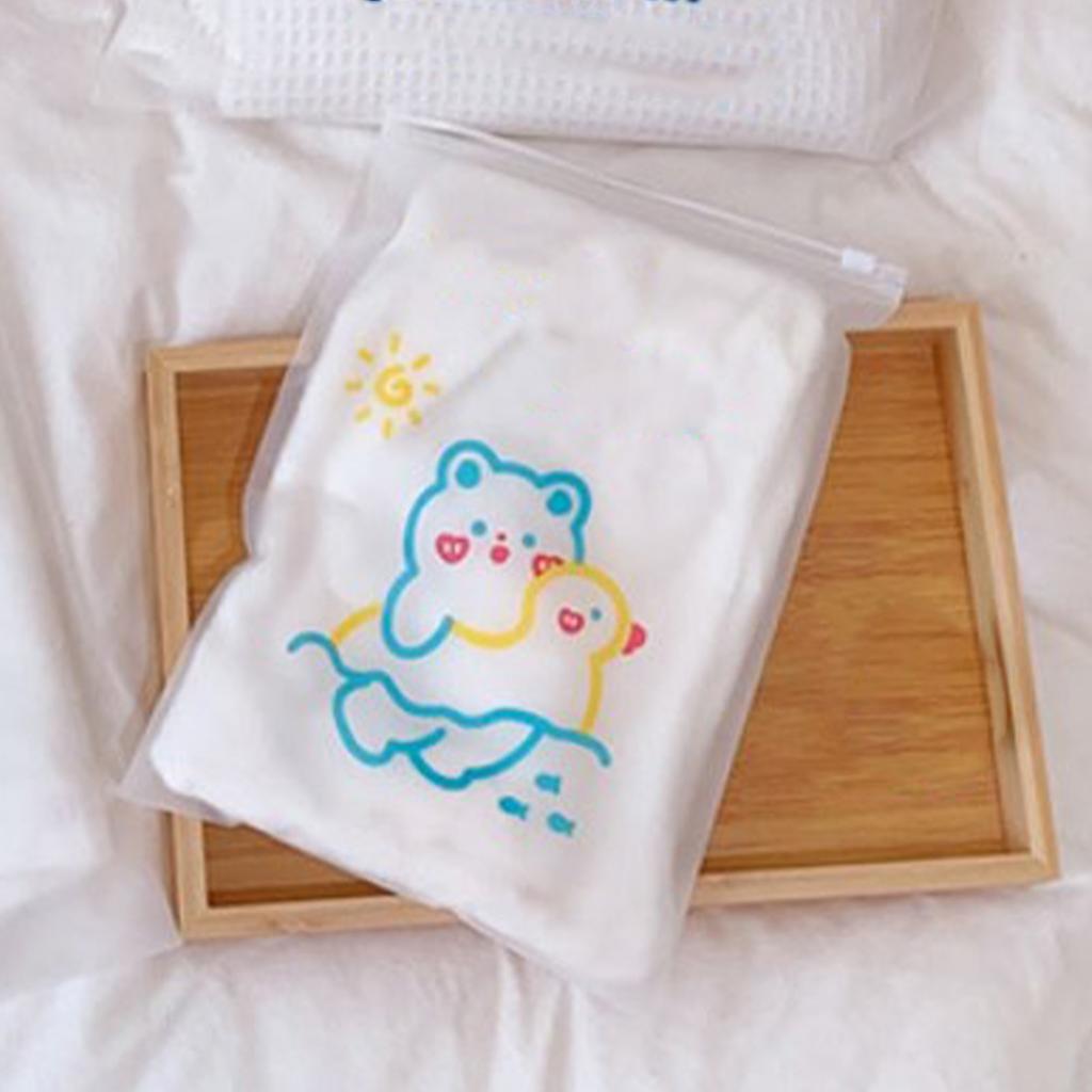 Kleiderverpackungsbeutel Niedliches Bärenmuster PE Transparent Versiegelt Kleidung Reißverschlussbeutel Beutel für Reisen