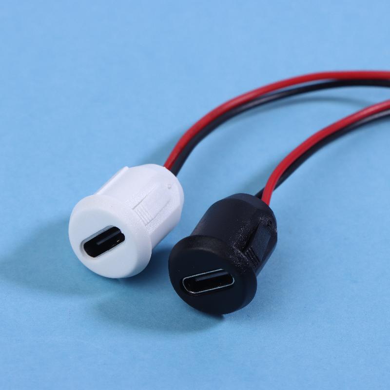 2/5/10PCS USB-C Connector Type-C Female Chassis 2 Pin Type-C Female Socket Connector Waterproof Jack Female Charging Port 3A