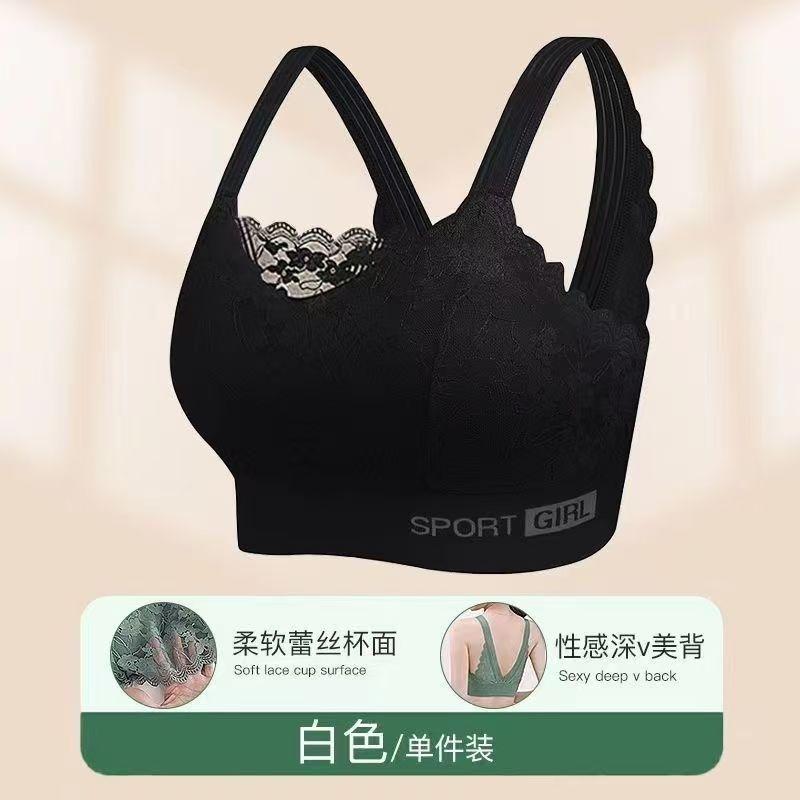 Wireless Chest Padded Plus Size Lace Beauty Back Bra For Women