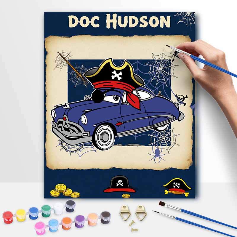 Disney Doc Hudson Pirate Oil Paint by Numbers Painting Art Kit Handmade Painting Home Decor Gift 20x30cm
