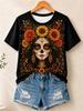 2026 Spring Summer Unisexs Halloween Shortsleeve Tshirt Ghost And Pumpkin Print Crewneck Top Fashionable Unisexs Tshirt