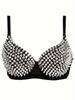 Newest Women'S Wireless Camisole with Golden/Silver Sequins, Stylish Crop Top.