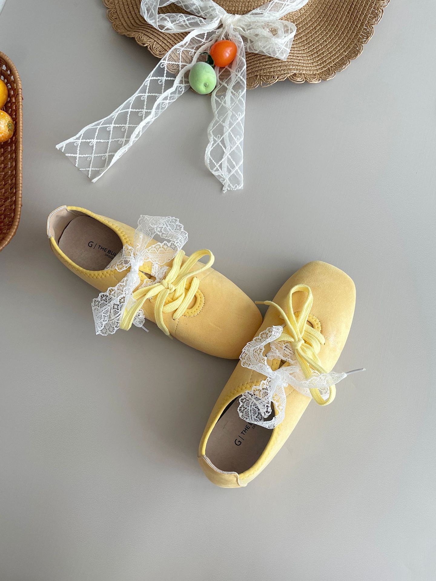 

Fashion IPPEUM Ballet Sneakers Women 2025 New Vintage Ballet Flats Red Ballerina Shoes 225 жёлтый