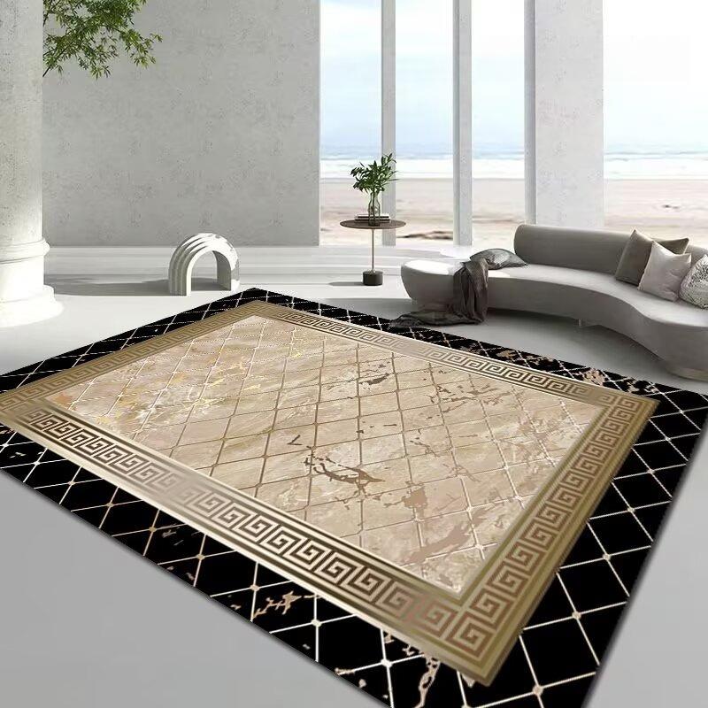 Luxuriöse Teppiche im europäischen Stil für große Flächen, Heimdekor, Rahmenmuster, Wohnzimmerteppiche, Schlafzimmer, Lounge, Couchtische, weiche Bodenmatte
