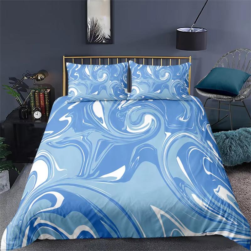 Chic Marble Duvet Cover Set Abstract Marble Texture Bedding Set Geometric Pattern Comforter Cover With Pillowcases Bedroom Decor