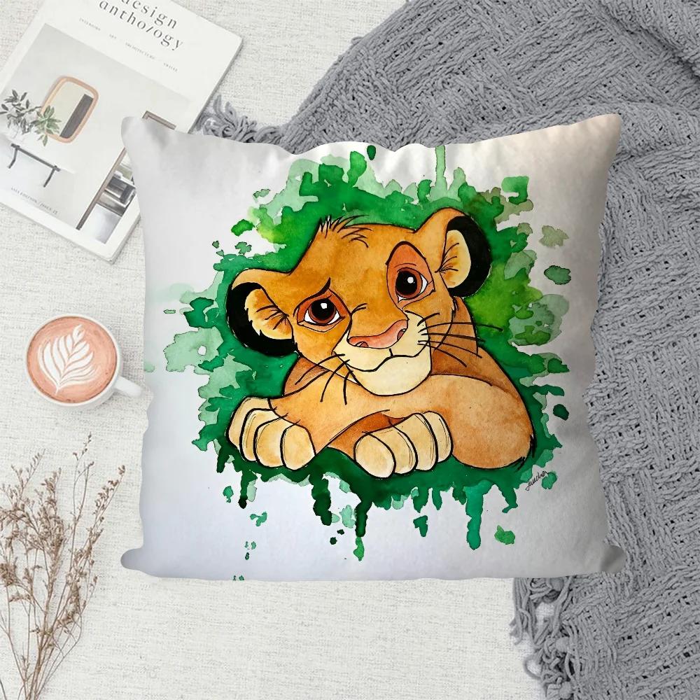 1PC Cartoon Simba lion king Pillow Case Sofa Decorative Home Double-sided Printing Short Plush Cute Cushion Cover
