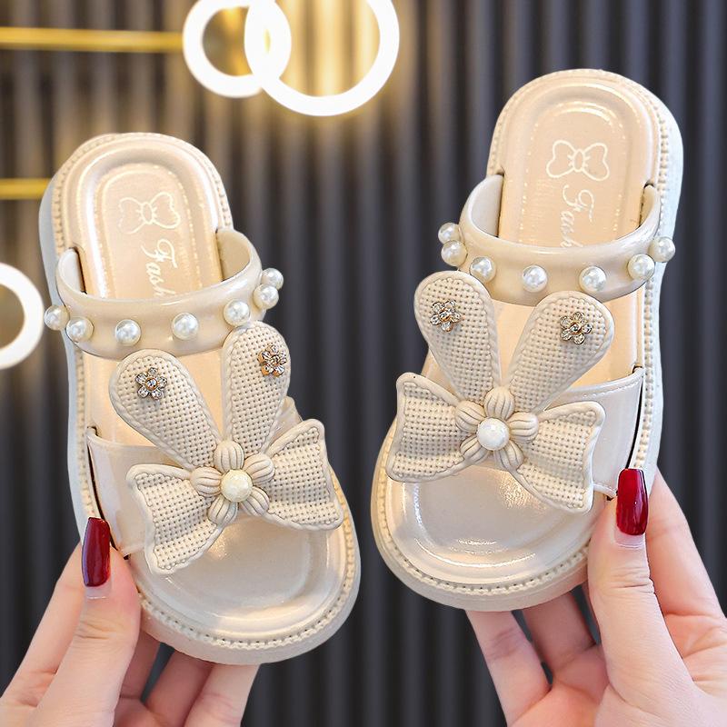 Children's Slippers Girls Small, Medium and Large Children Baby Non-slip Indoor and Outdoor Wear Summer Outdoor Wear Girls Cool Slippers