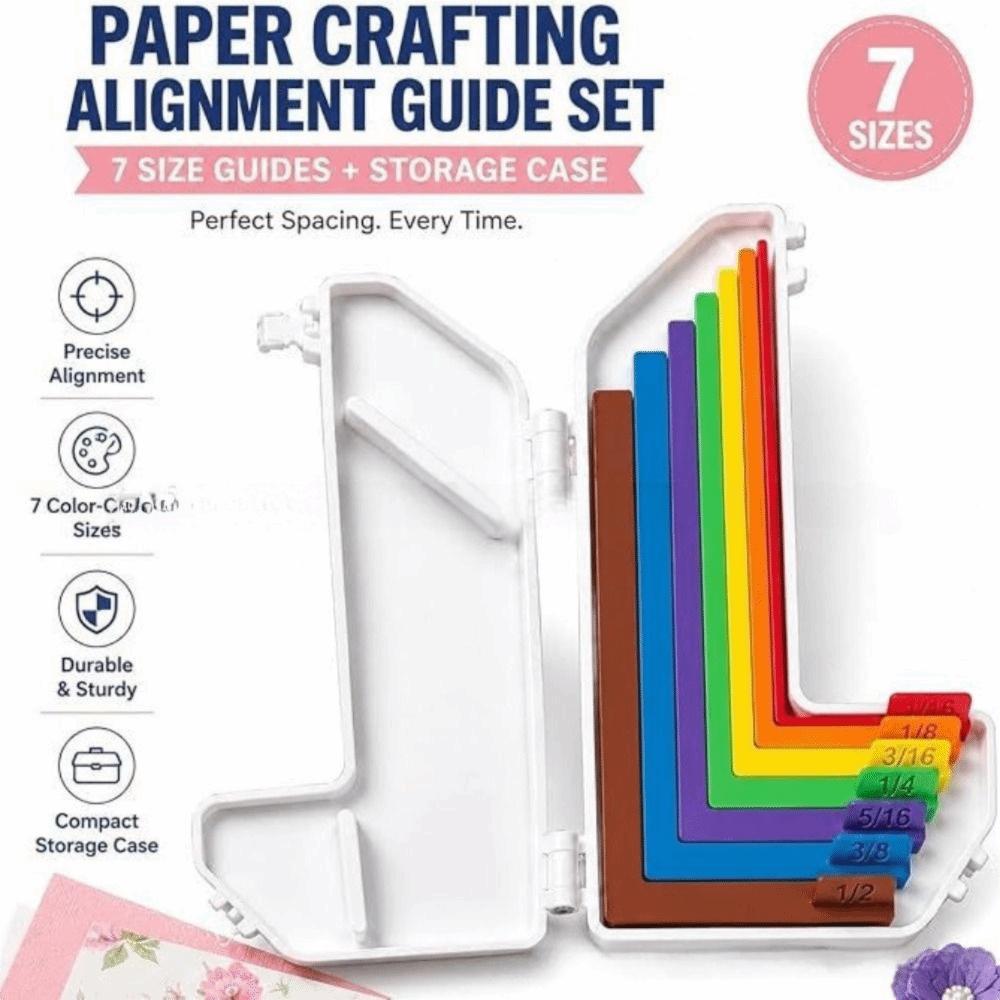 Multi-size Paper Crafting Alignment Guides Color-coded Precision Layering Paper Positioning Rulers Set Matting Spacers Size Tabs