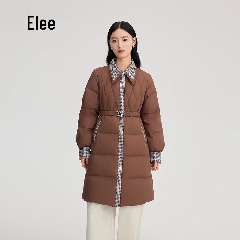 Aolaiyi Women's Elegant Cinch-Waist Long Duck Down Jacket