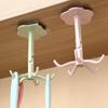 Storage Hook Punch-free 360 Degree Rotation 5 Hooks Wall Hanging Hook Towel Rack Kitchen Organizer for Bathroom