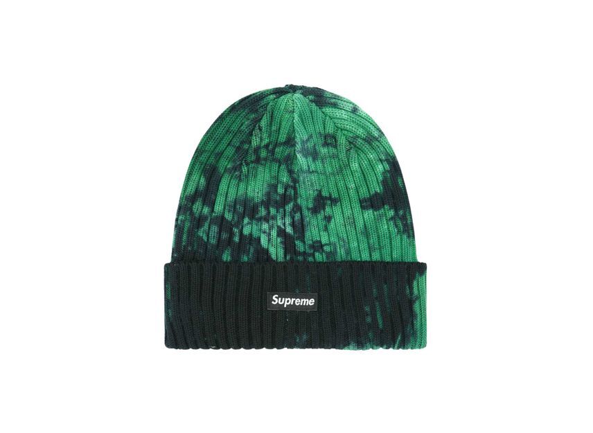 Supreme Overdyed Beanie Splatter Green (24SS) One-Size