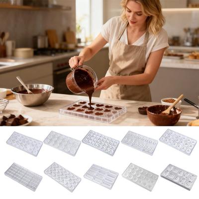 Easy Clean Polycarbonate Chocolate Mold Clear Durable Candy Mold Reusable Confectionery Mould Kitchen Supplis