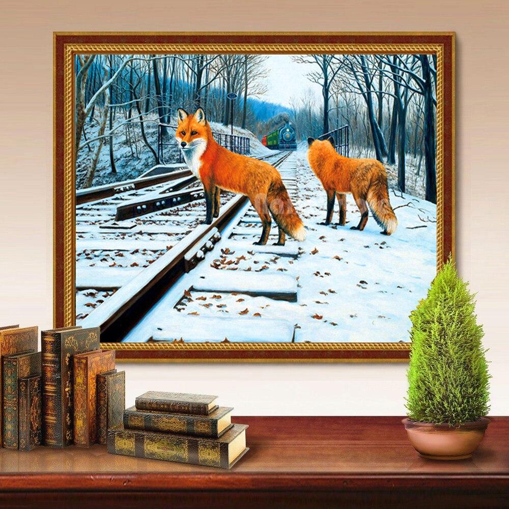 5D DIY Diamond Embroidery Fox Rhinestone Kit Full Drill New Arrival Diamond Painting Animal Mosaic Winter Decor For Home