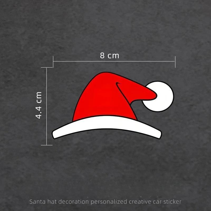 Adorable Car Creative Stickers for Tesla Model 3/Y Christmas Santa Hat Glass Window Decoration Tesla Decal Car Auto Accessories
