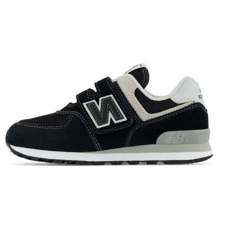 

New Balance NB 574 Comfortable Cushioning Abrasion Resistant Low top Kids Lifestyle Shoes Black Gray Kids PV574EVB 30