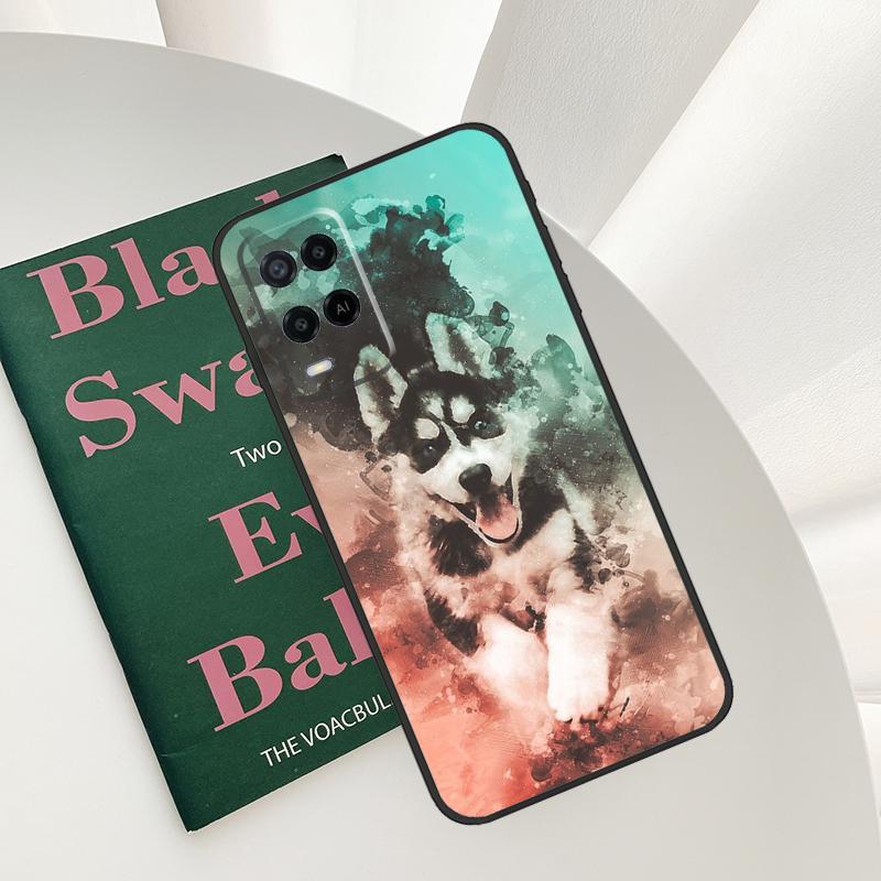 Alaskan Husky Dog Cute Puppy Case For Oppo A96 A76 A16 A15 A17 A52 A72 A54S A57S A58 A78 A98 A57 A77 A54 A74 A94 Cover