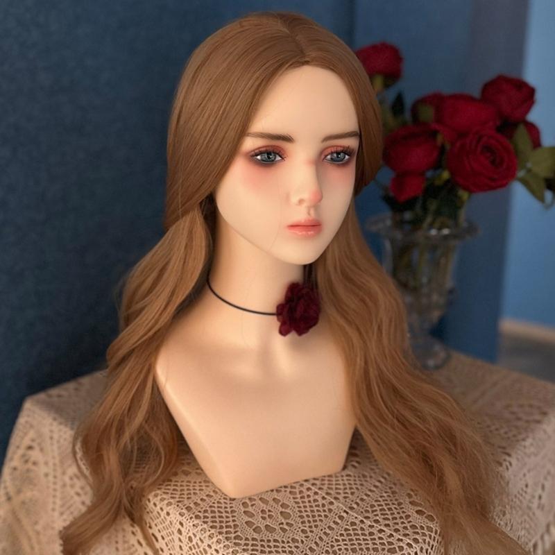 Wig Stand Portable Wig Holder Female Mannequin Head Wig Display Stand Wig Training Head Model for Hair Salons