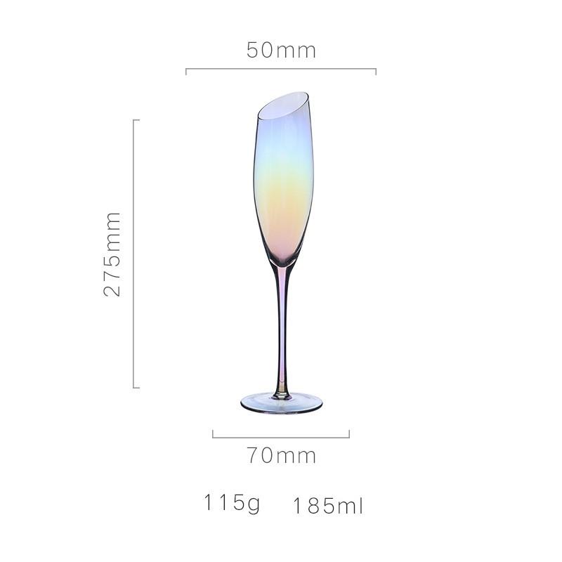 

Creative Bevel Champagne Wine Glass Cups Crystal Transparent Goblet Colored Glasses Nordic Ins Style Color Changing Wine Cup 1PCS