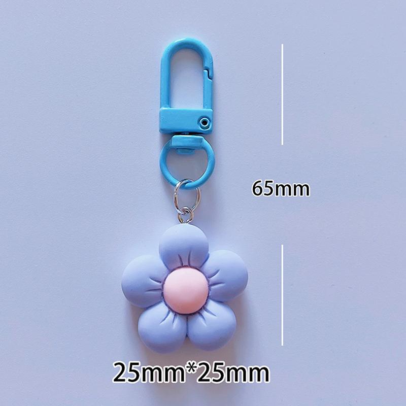

Милый брелок для ключей в виде цветка конфетного цвета, мультяшный, из смолы, с цветочным узором, подвеска для сумки, декор, украшение для рюкзака, подарок для девочек