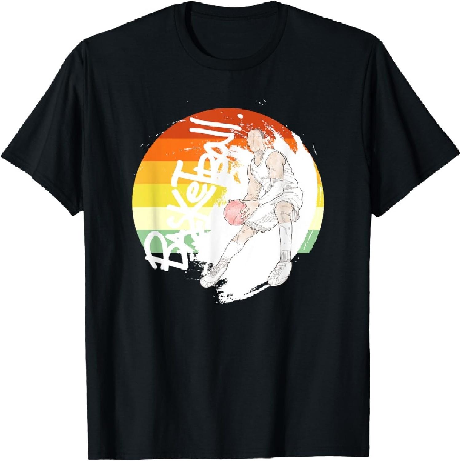 Abstract Basketball Player Graffiti Illustration Graphic T-Shirt XXXXXL разноцветный