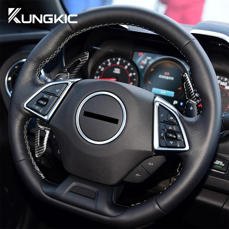 For Chevrolet Camaro 2016 2017 2018 - Car Steering Wheel Paddle Shifter Cover ABS Carbon Fiber Trim Accessories