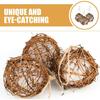 3 Pack Hanging Hummingbird Nest House for Outside,Natural Grass Hanging Bird Hut Globe Hummingbird Nest for Garden Patio Lawn Office Indoor,8cm