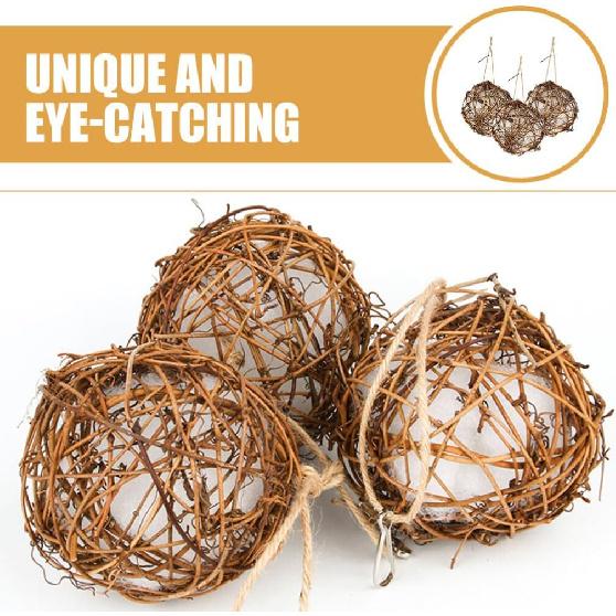

Набор из 3 подвесных гнездовых домиков для колибри для улицы, подвесная птичья хижина из натуральной травы, гнездо для колибри-глобус для сада, патио, лужайки, офиса, помещения, 8 см 0.15 Pounds