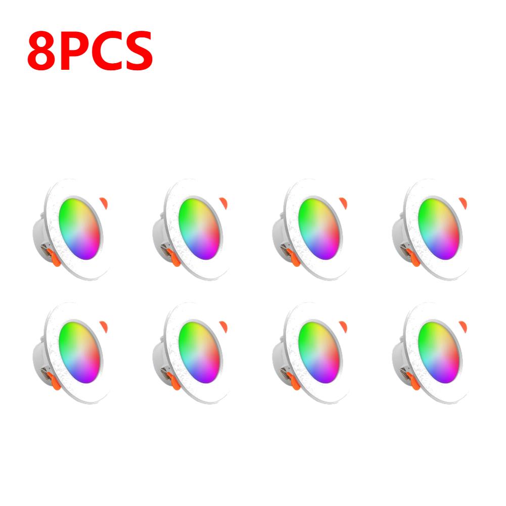 1-10PCS 10W Smart LED Downlight Bluetooth Ceiling Lamp RGB Lamp APP Remote Control Color Changing Light for Google Home