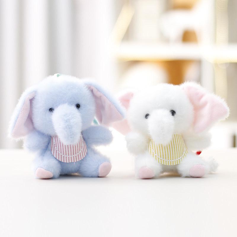 Soft Elephant Plush Doll With Keyring Kids Animal Toy For Childrens Gift