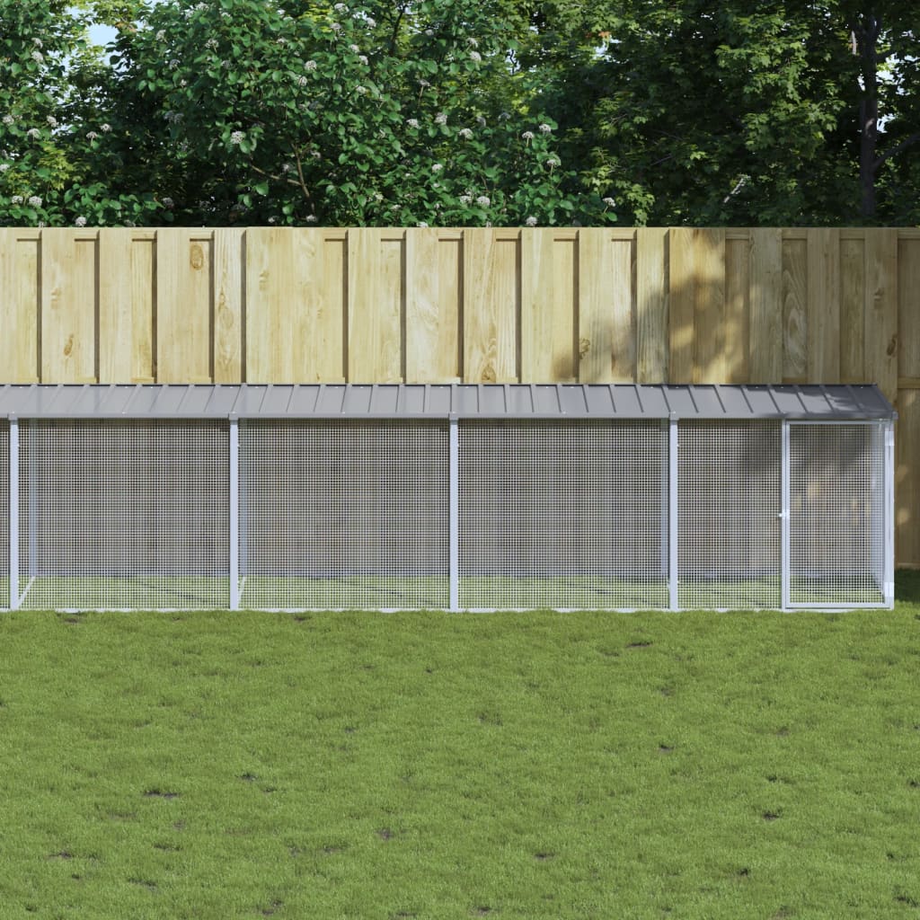 Vidaxl Chicken Coop, With Roof, Light Gray, 803X98X90 Cm, Steel
