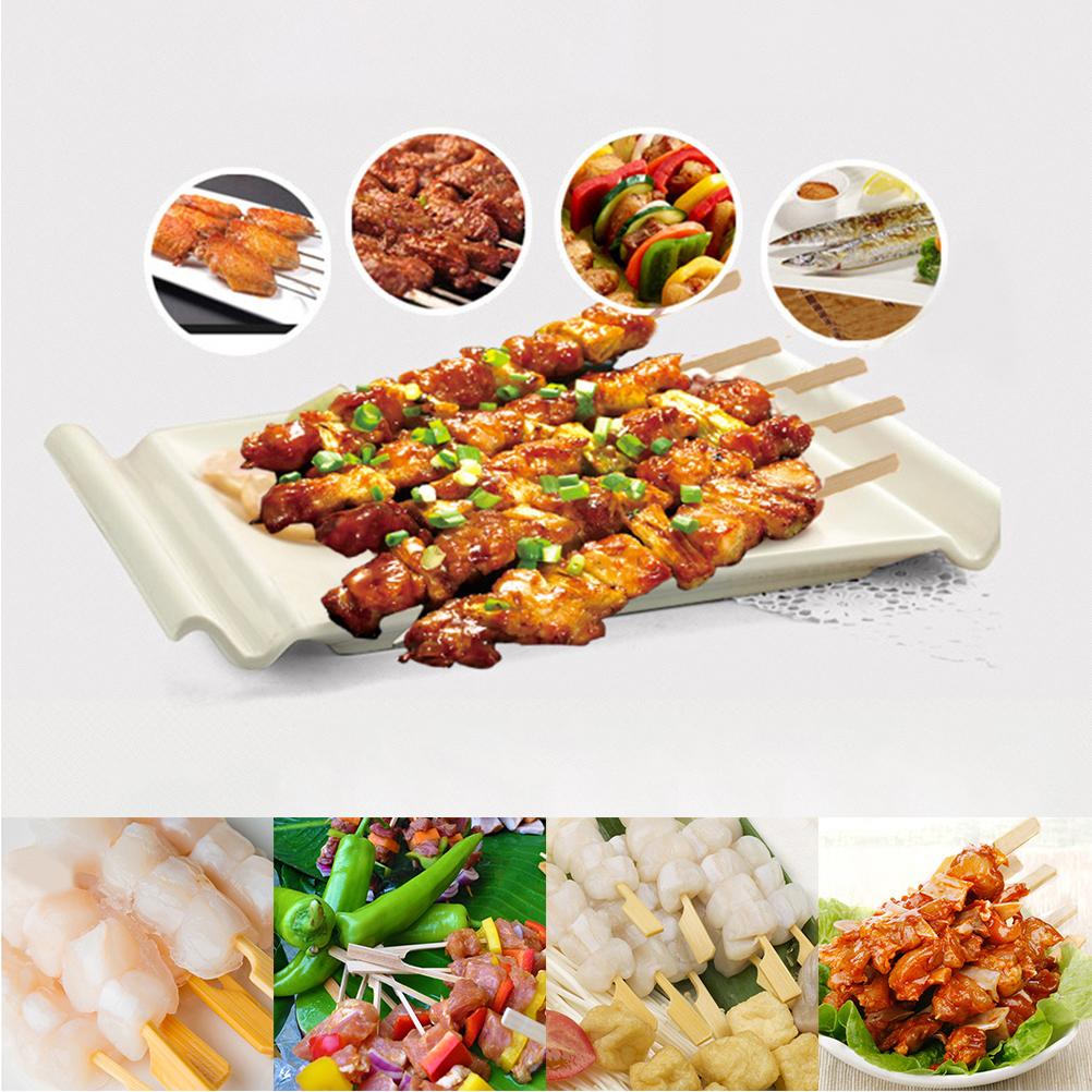 100PCS Barbecue Bamboo Skewers Disposable Bamboo Stick Barbecue Paddle Skewers