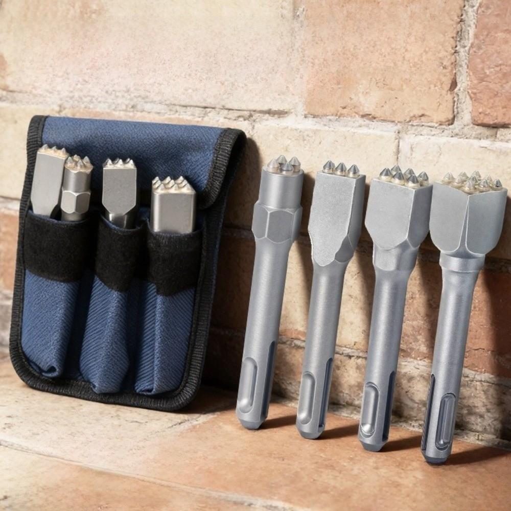 3/4/6/9 Tooth Electric Concrete Bushing Head Round Handle Electric Hammer Chisel Drill Flower Chisel Concrete Bushing Head