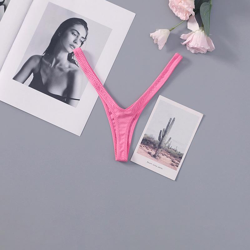 Eleganter Deep-V-Tanga Damen-Bikini mit niedrigem Bund und hohem Schlitz – Europäischer & Amerikanischer Stil