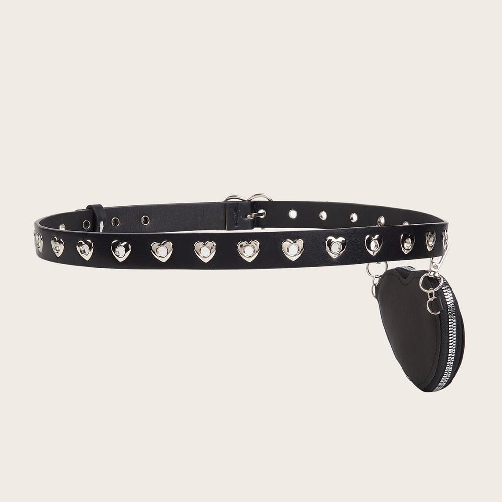 Mini Heart Waist Belt With Removable Leather Strap For Fashionable Women Spring