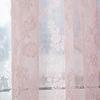Door Window Sheer Curtain Drape Panel Leaf Voile Tulle Scarfs (Pink)