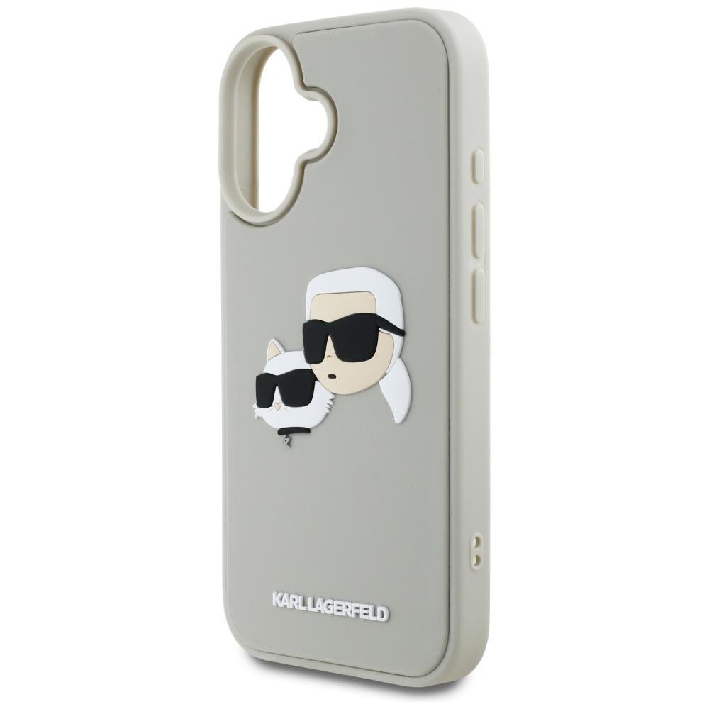 Karl Lagerfeld Hc 3D Rubber Double Heads Case For Iphone 16 Beige
