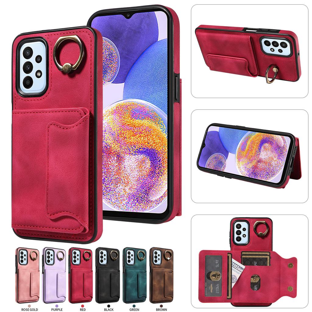For Samsung Galaxy A23 (4G),Samsung Galaxy A23 5G Ring Bracket Card Holder Slots Cover Phone Case