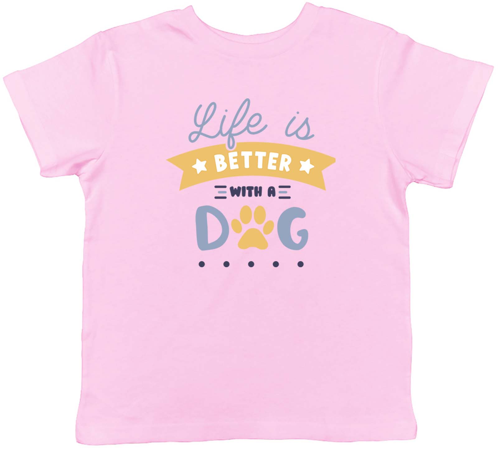 Жизнь лучше с собакой Детская футболка Щенячий Любитель Собак Детская Мальчики Девочки 120