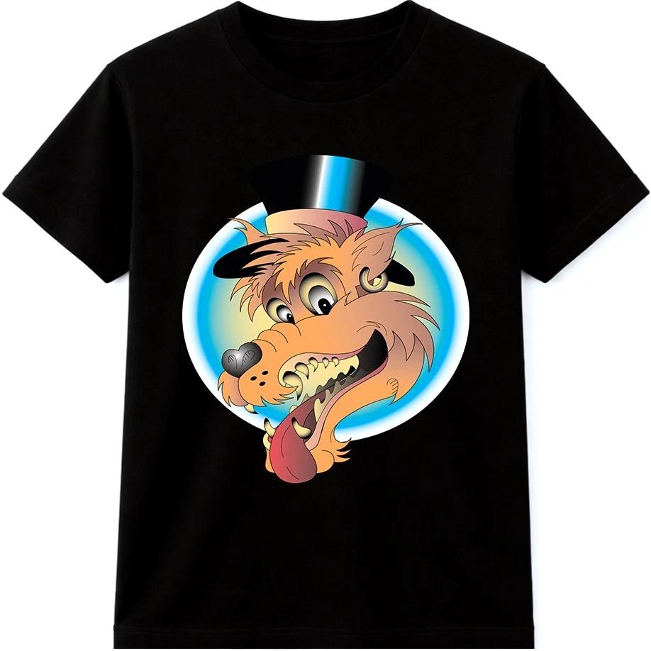Cartoon Wolf T Shirt Funny Wolf Graphic Tee Cute Animal Character Top XXXXL