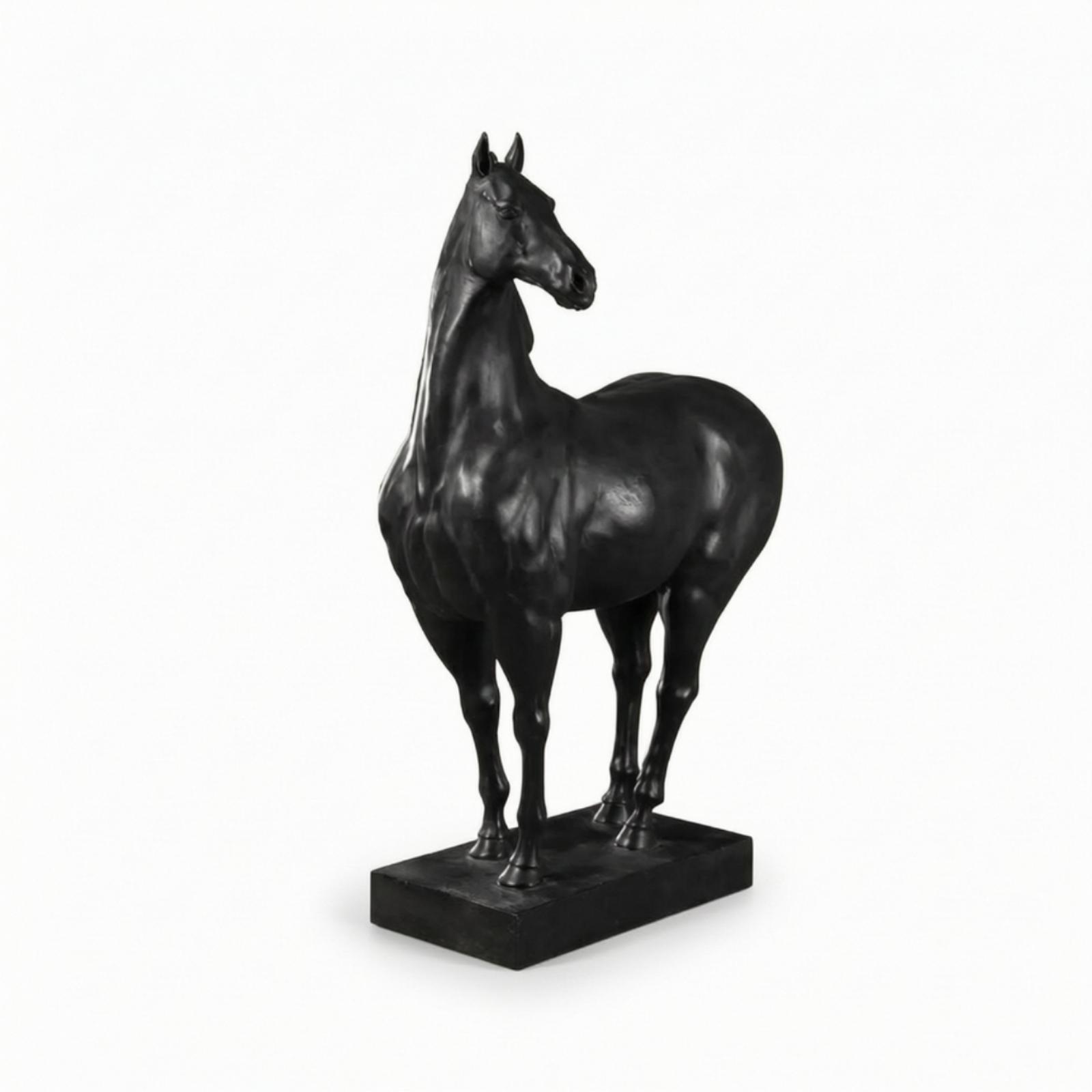 Horse Statue with Pedestal Elegant Sculpture