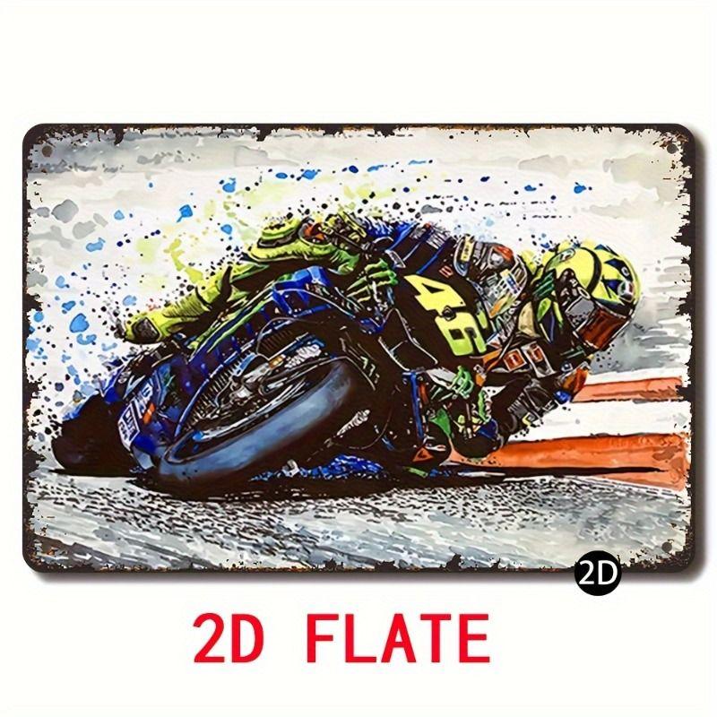 Retro Tin Motorcycle Wall Art for Cafe Bar Garage Decor