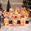 Resin Christmas Glowing Small House Cute Christmas House Ornament  Home Xmas Decor